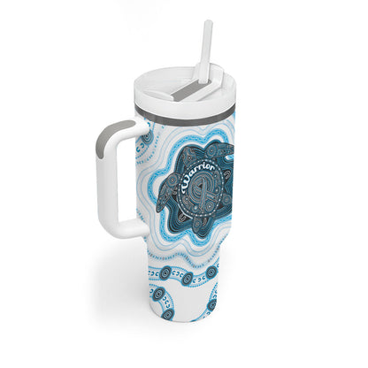 Personalised Prostate Cancer Support Tumbler With Handle Warrior Ribbon Turtle Dot Art Pattern