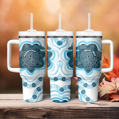 Personalised Prostate Cancer Support Tumbler With Handle Warrior Ribbon Turtle Dot Art Pattern