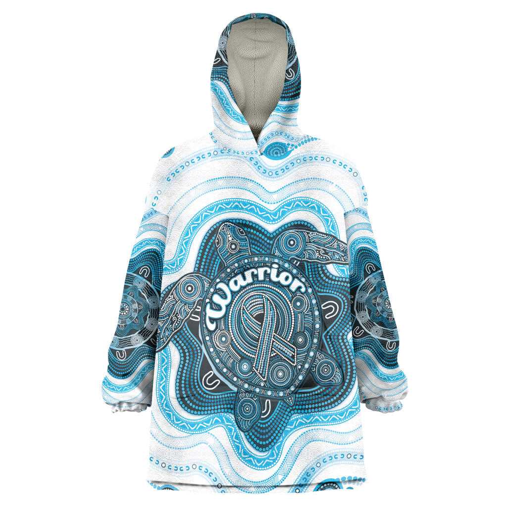 Personalised Prostate Cancer Support Wearable Blanket Hoodie Warrior Ribbon Turtle Dot Art Pattern