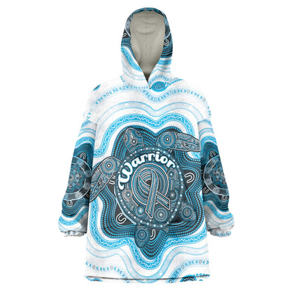 Personalised Prostate Cancer Support Wearable Blanket Hoodie Warrior Ribbon Turtle Dot Art Pattern