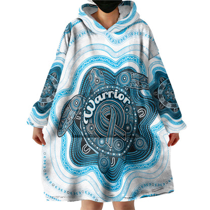 Personalised Prostate Cancer Support Wearable Blanket Hoodie Warrior Ribbon Turtle Dot Art Pattern