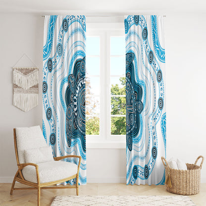 Prostate Cancer Support Window Curtain Warrior Ribbon Turtle Dot Art Pattern