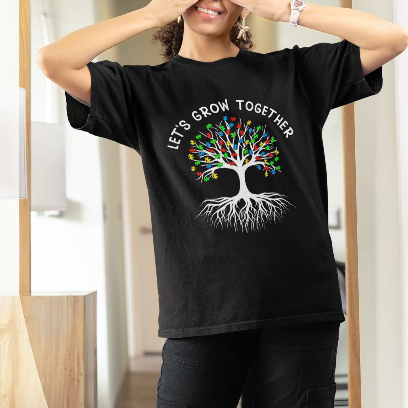 autism-awareness-t-shirt-lets-grow-together-puzzle-flowers