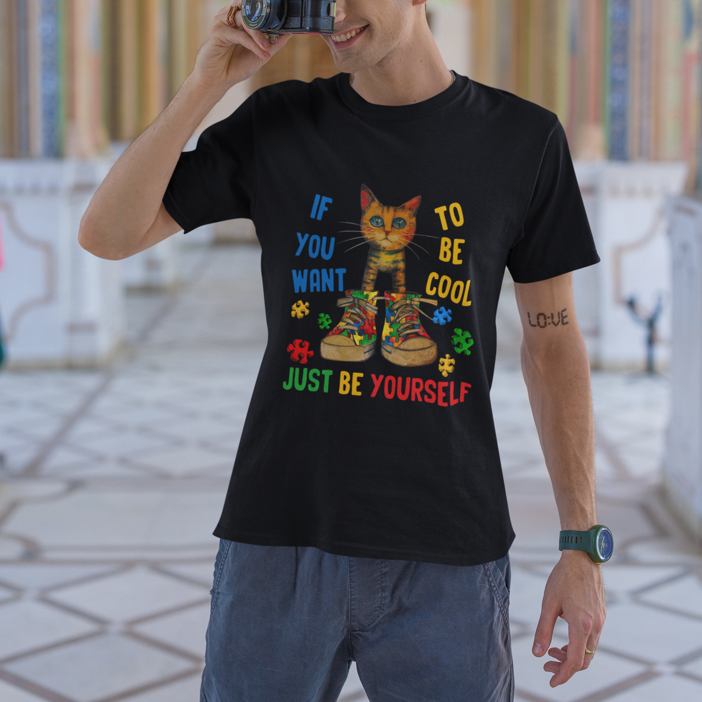 autism-awareness-t-shirt-funny-cat-if-you-want-to-be-cool-just-be-yourself-puzzle-shoe