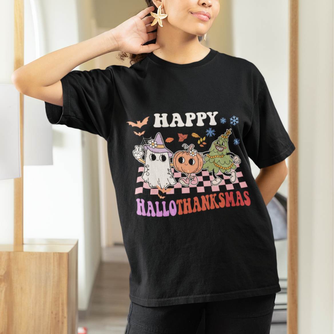 hallothanksmas-t-shirt-halloween-thanksgiving-christmas-groovy-happy-hallothanksmas
