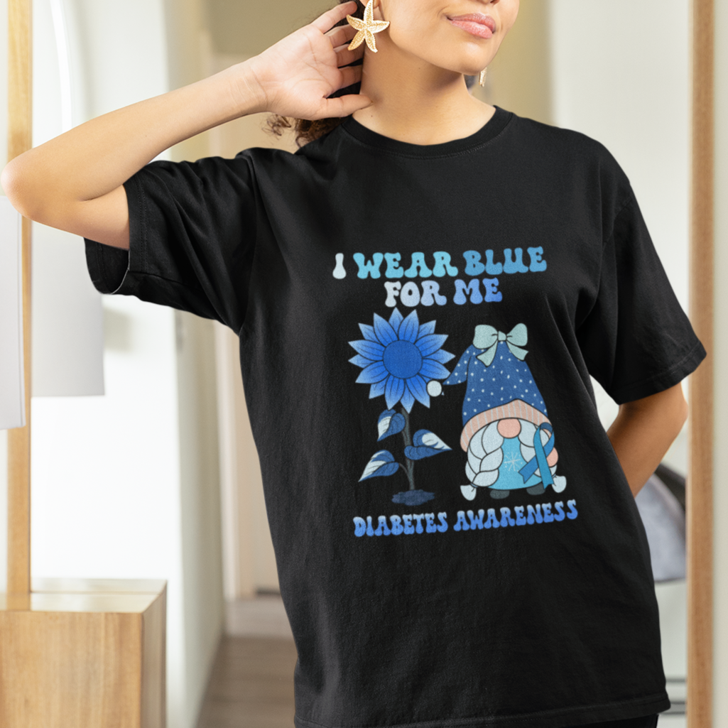 i-wear-blue-for-me-diabetes-awareness-gnome-girl-women-warrior-diabetic-t-shirt