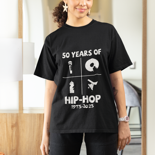 50-years-old-50th-anniversary-of-hip-hop-elements-of-hip-hop-t-shirt