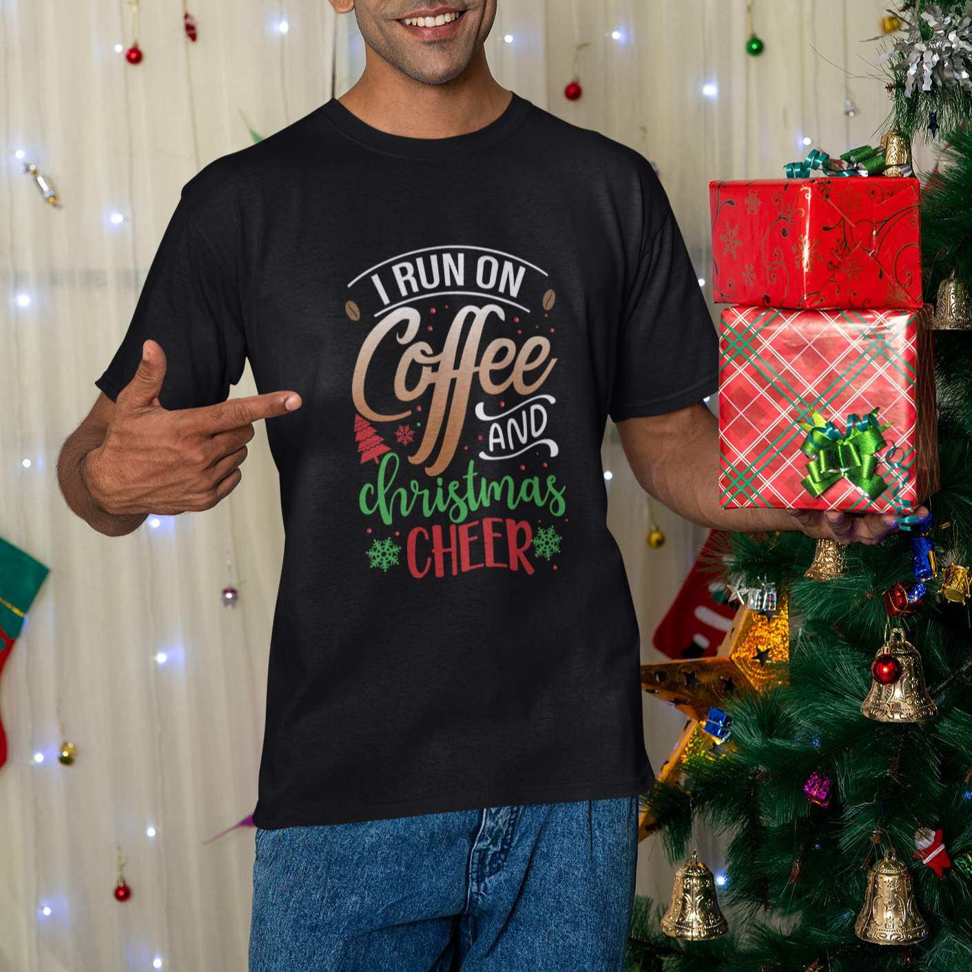 i-run-on-coffee-and-christmas-cheer-t-shirt