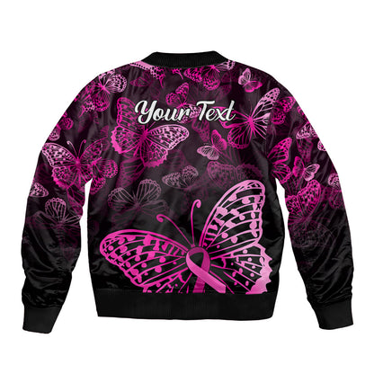 Personalised In October We Wear Pink Bomber Jacket Breast Cancer Support