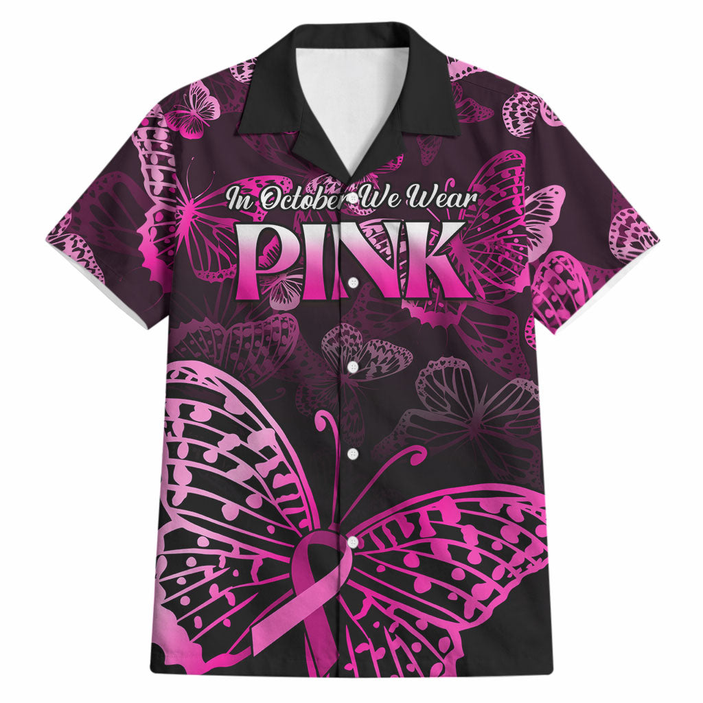 Personalised In October We Wear Pink Hawaiian Shirt Breast Cancer Support