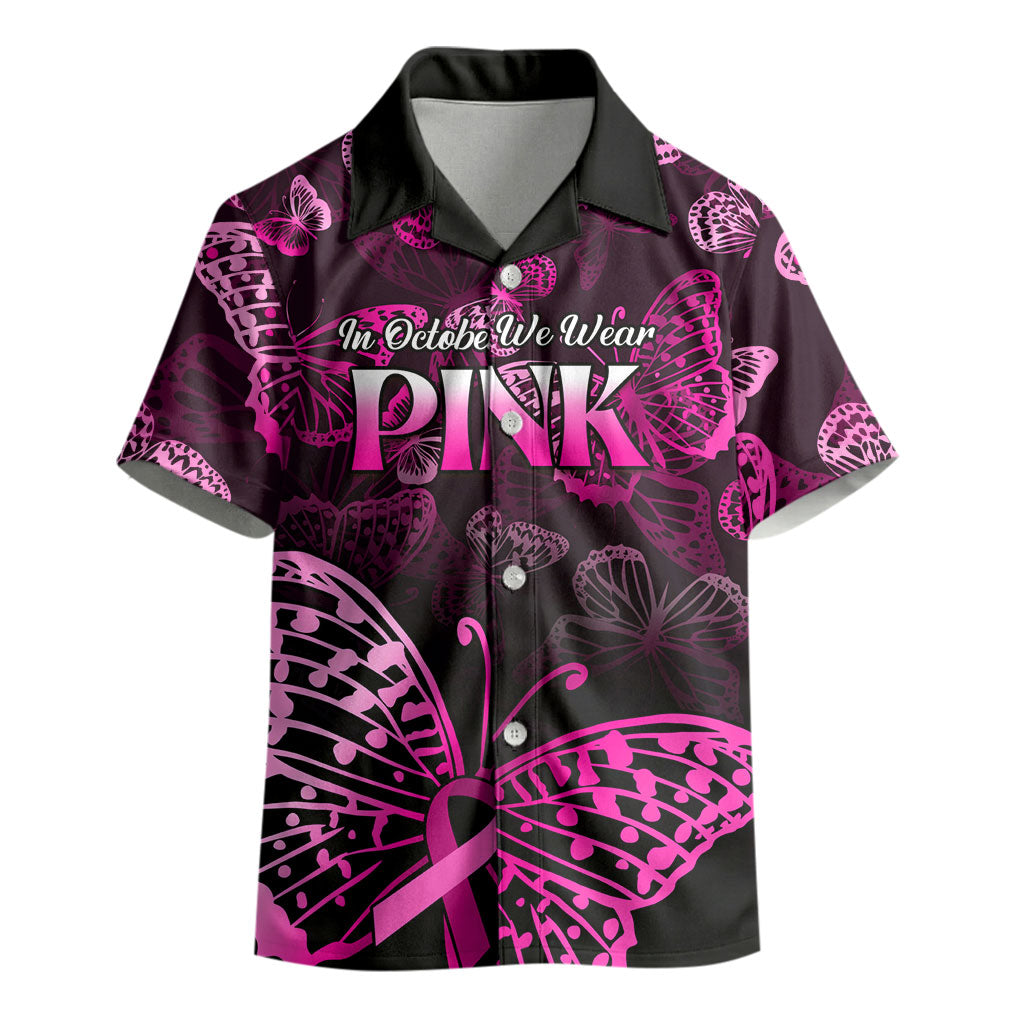 Personalised In October We Wear Pink Kid Hawaiian Shirt Breast Cancer Support