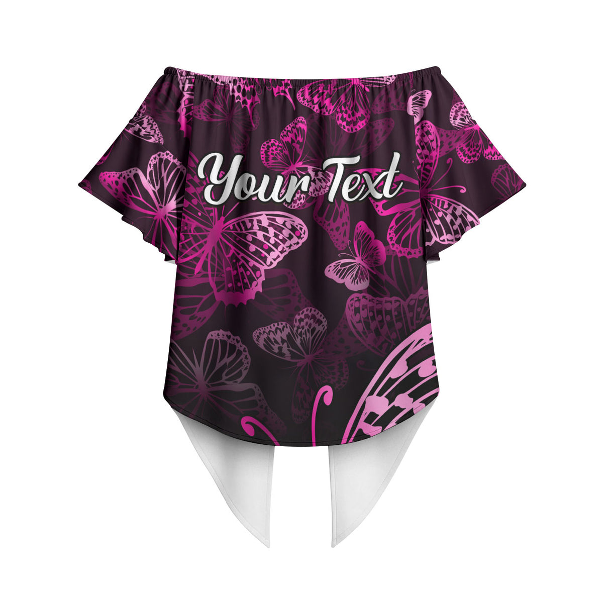 Personalised In October We Wear Pink Off Shoulder Wrap Waist Top Breast Cancer Support