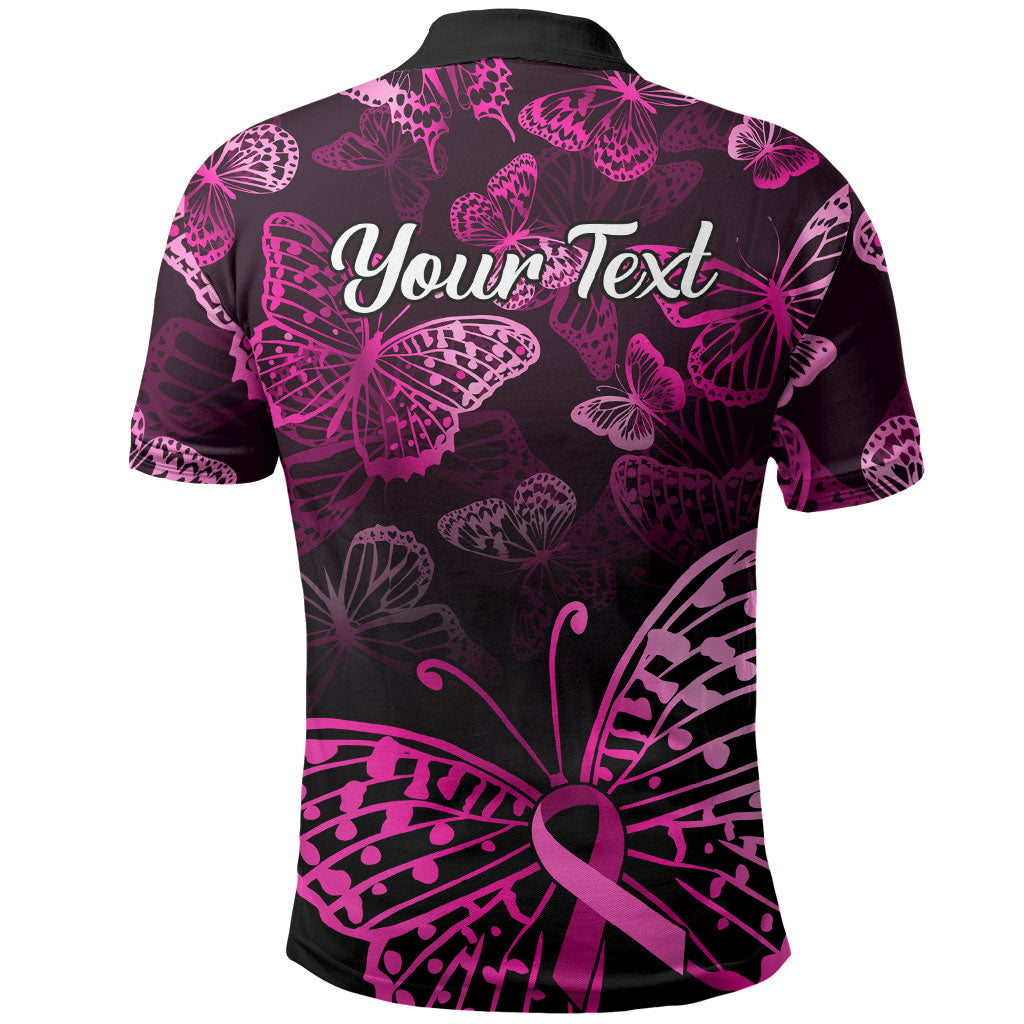 Personalised In October We Wear Pink Polo Shirt Breast Cancer Support