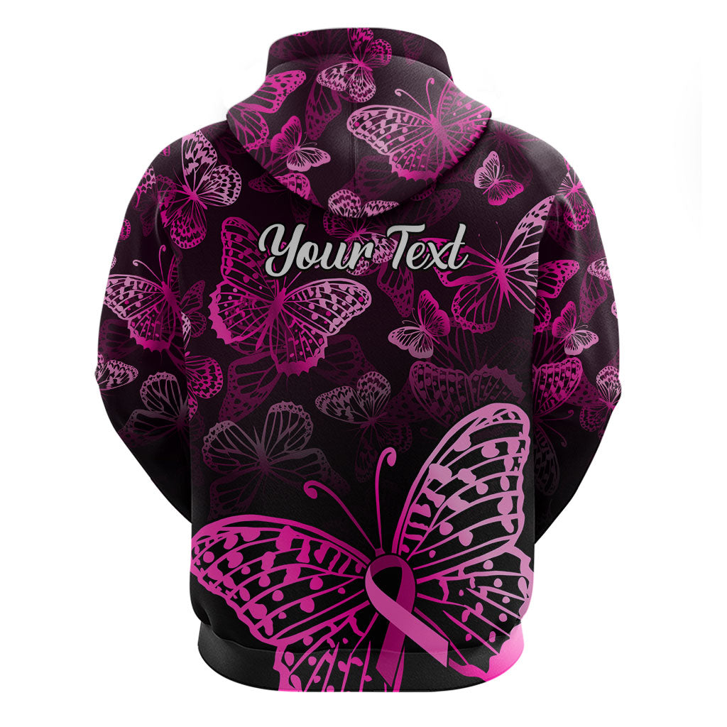 Personalised In October We Wear Pink Zip Hoodie Breast Cancer Support
