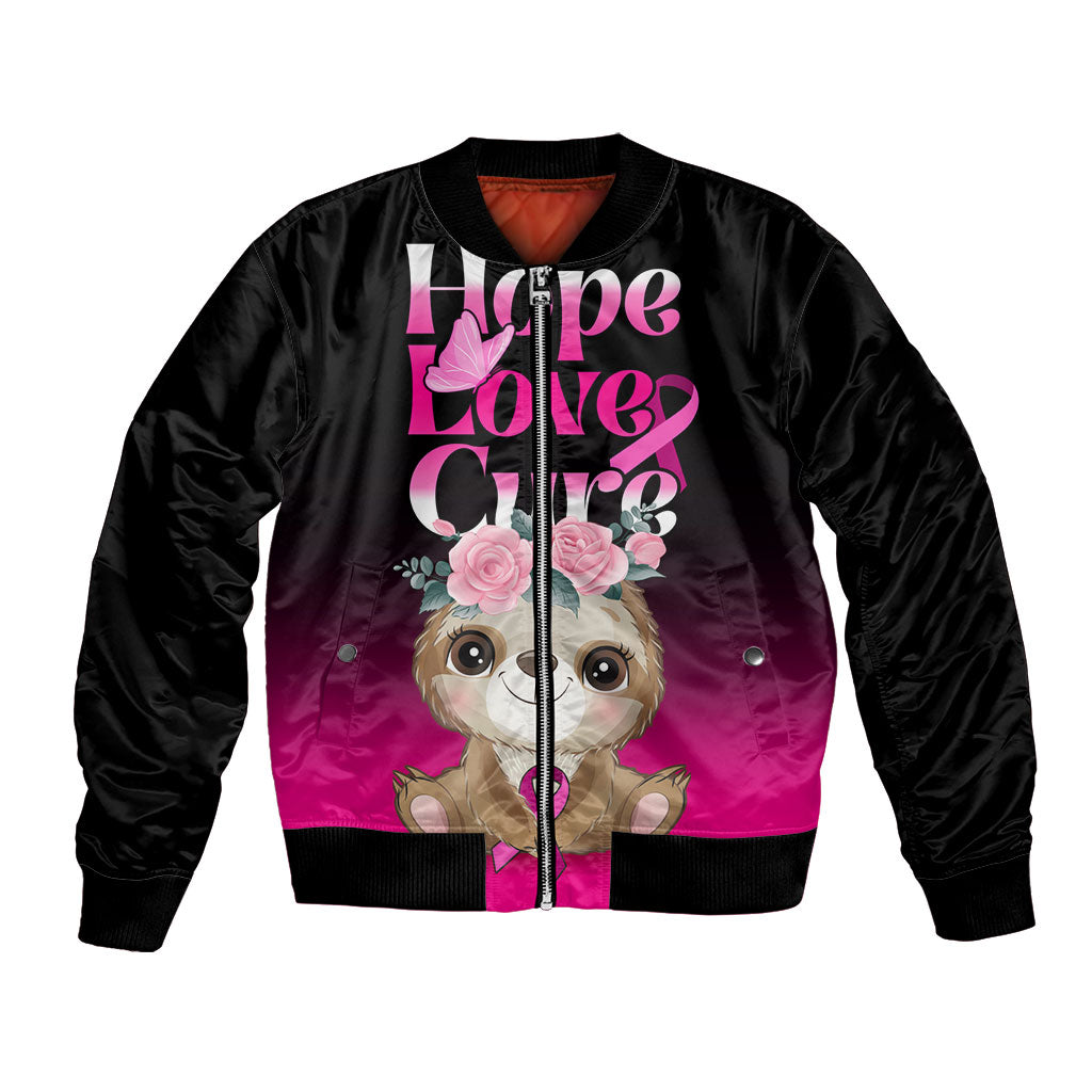 Personalised Hope Love Cure Sloth Bomber Jacket