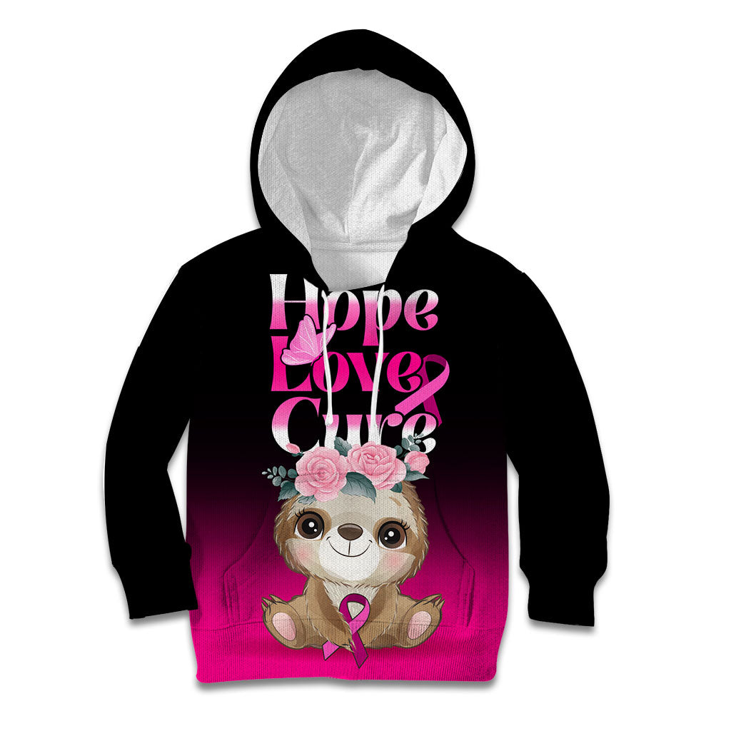 Personalised Hope Love Cure Sloth Kid Hoodie