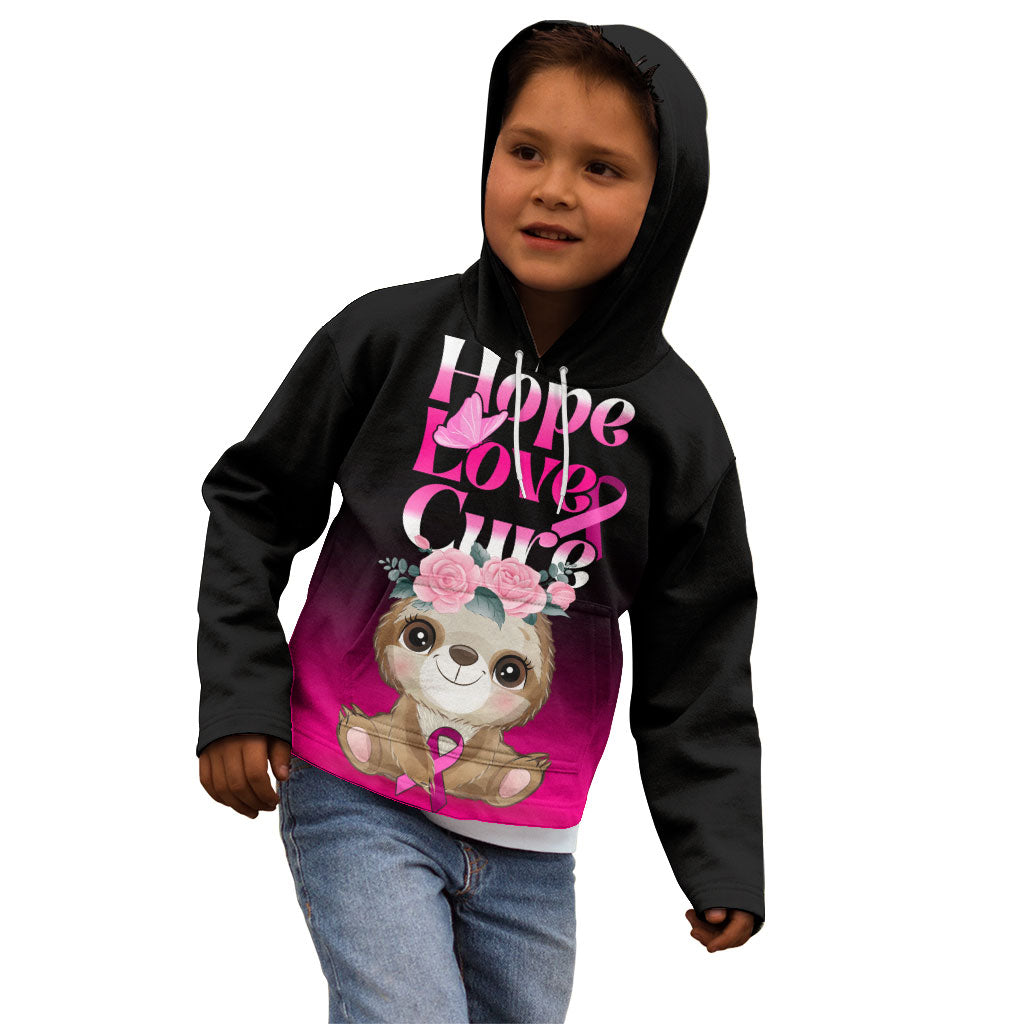Personalised Hope Love Cure Sloth Kid Hoodie