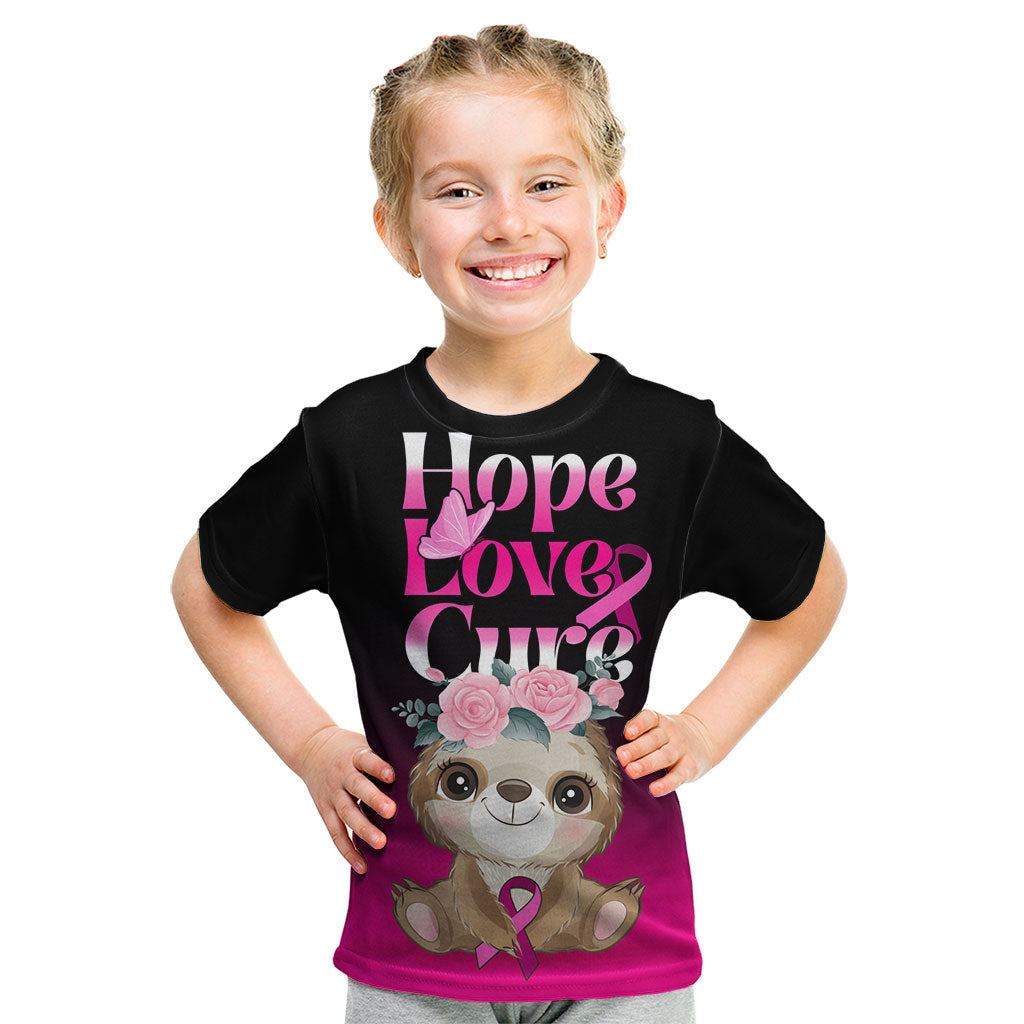Personalised Hope Love Cure Sloth Kid T Shirt