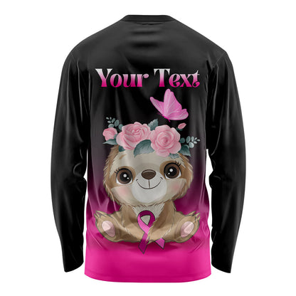 Personalised Hope Love Cure Sloth Long Sleeve Shirt