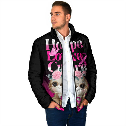 Personalised Hope Love Cure Sloth Padded Jacket