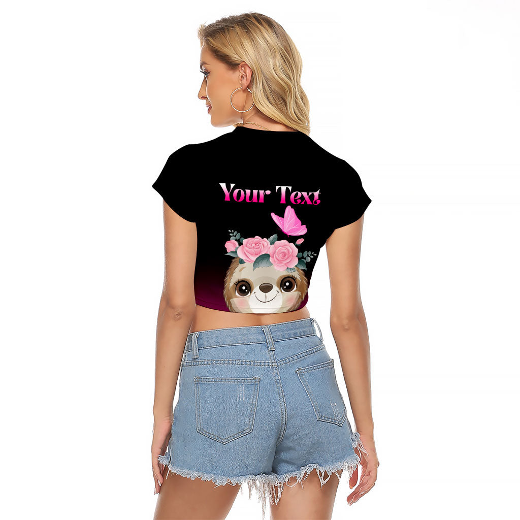 Personalised Hope Love Cure Sloth Raglan Cropped T Shirt