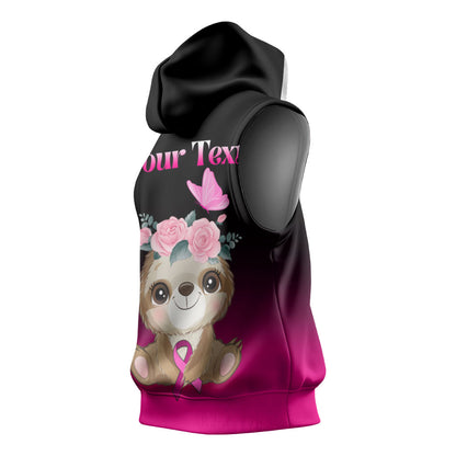 Personalised Hope Love Cure Sloth Sleeveless Hoodie