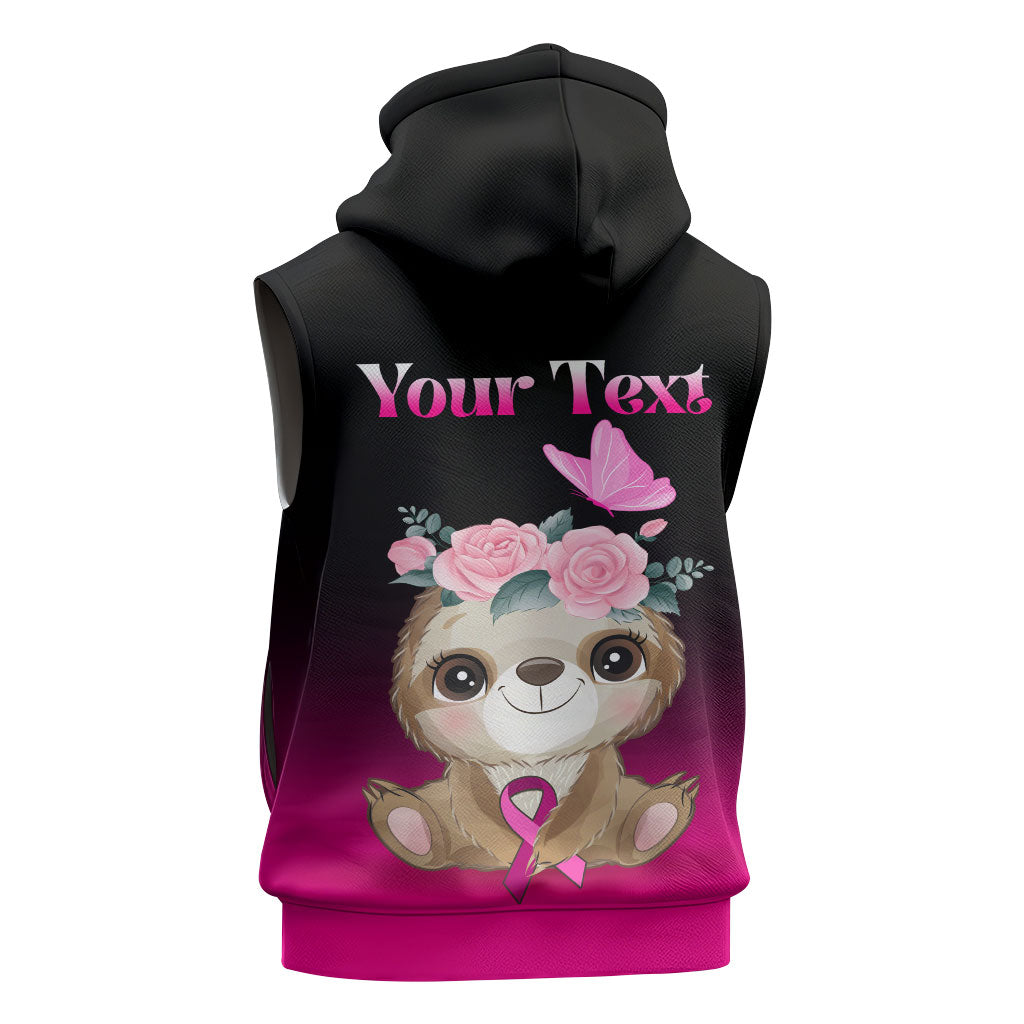 Personalised Hope Love Cure Sloth Sleeveless Zip Hoodie