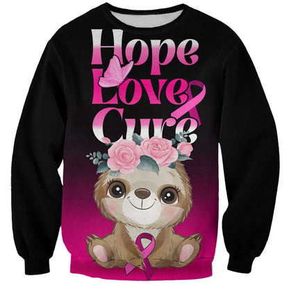 Personalised Hope Love Cure Sloth Sweatshirt