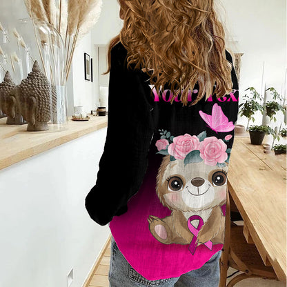 Personalised Hope Love Cure Sloth Women Casual Shirt
