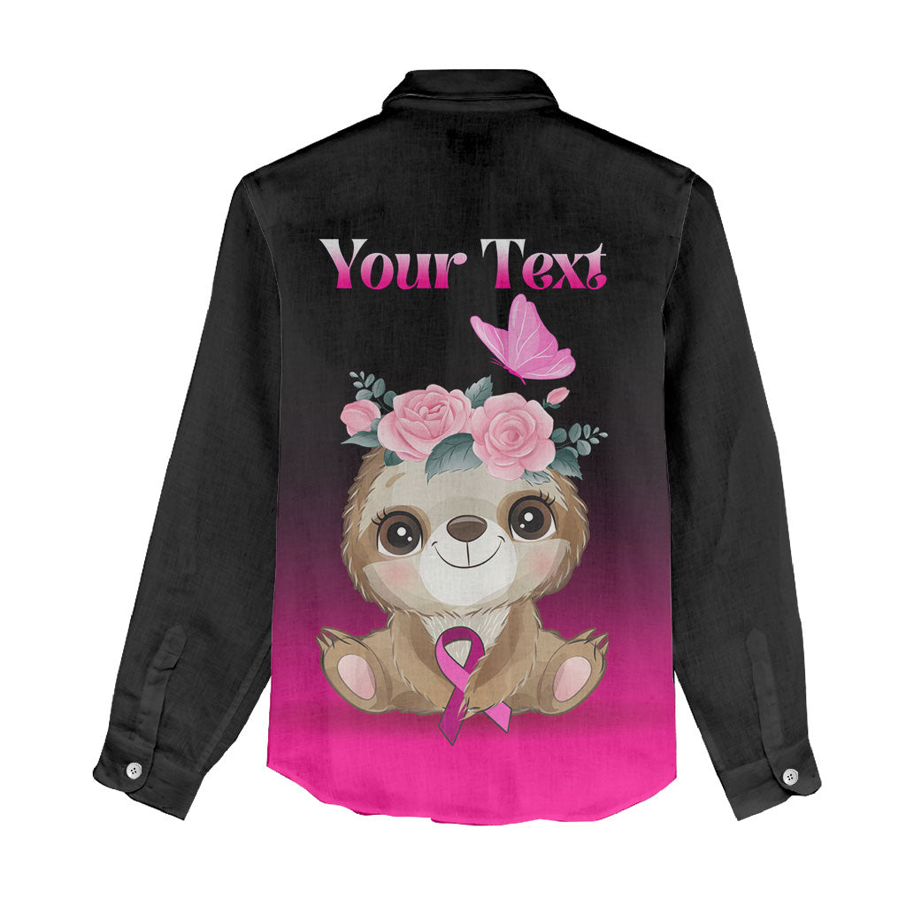 Personalised Hope Love Cure Sloth Women Casual Shirt
