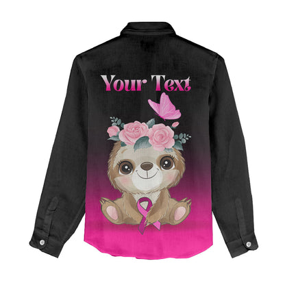 Personalised Hope Love Cure Sloth Women Casual Shirt