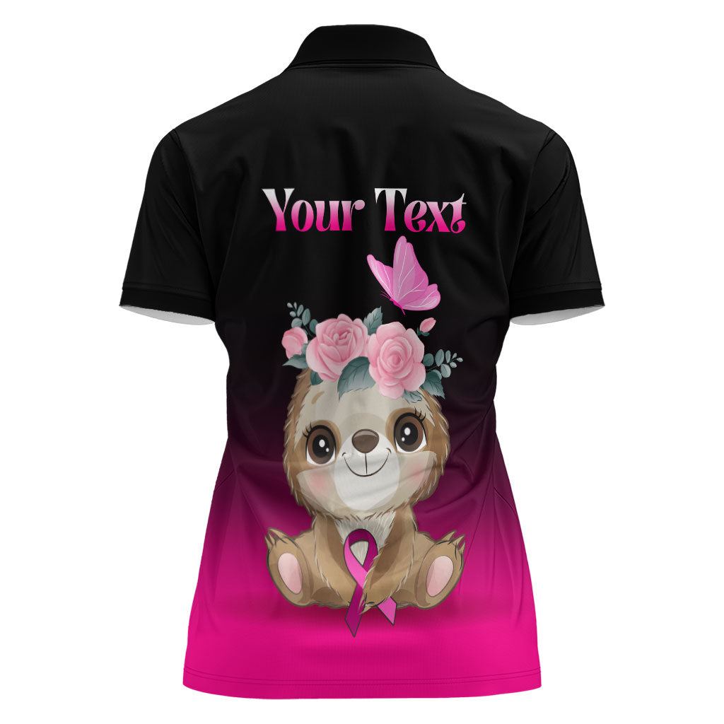 Personalised Hope Love Cure Sloth Women Polo Shirt