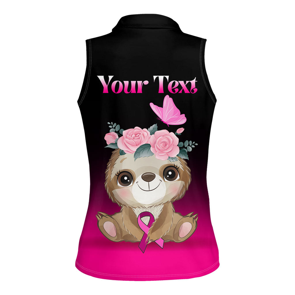 Personalised Hope Love Cure Sloth Women Sleeveless Polo Shirt