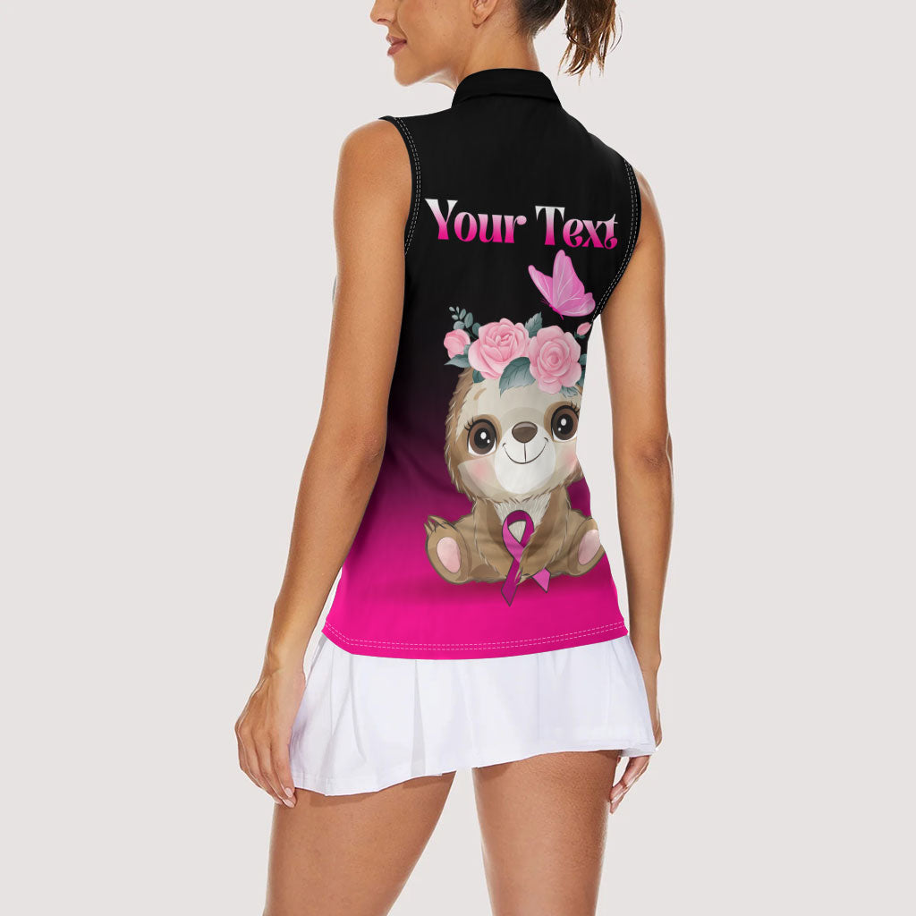 Personalised Hope Love Cure Sloth Women Sleeveless Polo Shirt