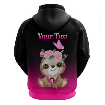 Personalised Hope Love Cure Sloth Zip Hoodie