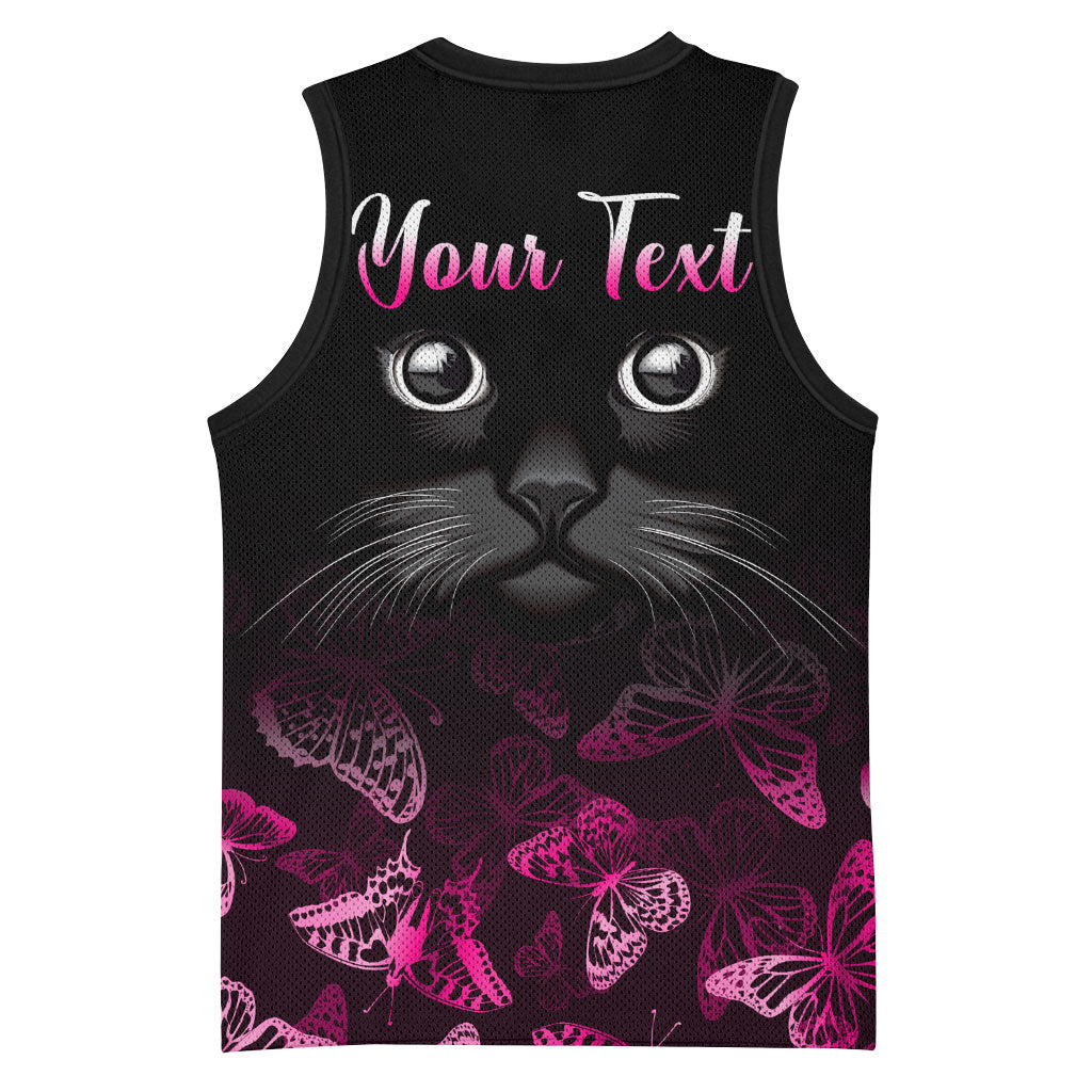Personalised I Am A Survivor Basketball Jersey Black Cat Breast Cancer Support