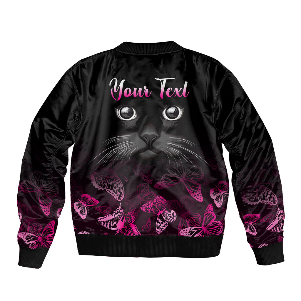 Personalised I Am A Survivor Bomber Jacket Black Cat Breast Cancer Support