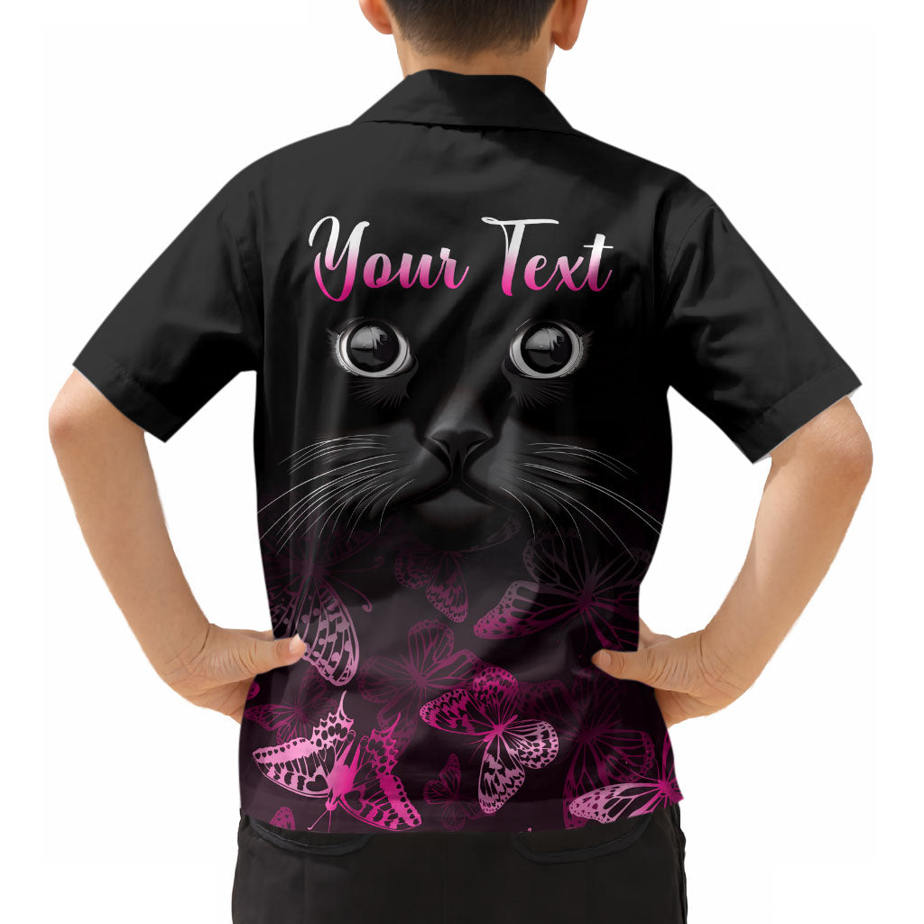 Personalised I Am A Survivor Kid Hawaiian Shirt Black Cat Breast Cancer Support