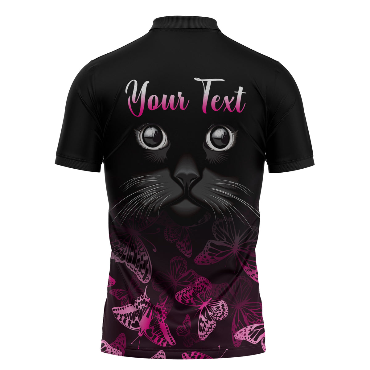 Personalised I Am A Survivor Zipper Polo Shirt Black Cat Breast Cancer Support