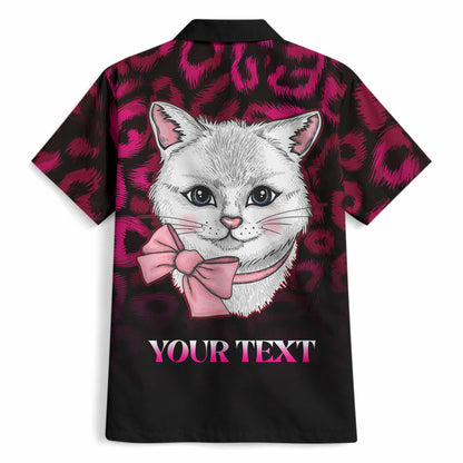 Personalised Love Your Tatas Hawaiian Shirt Cat Breast Cancer Support