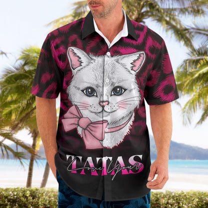 Personalised Love Your Tatas Hawaiian Shirt Cat Breast Cancer Support