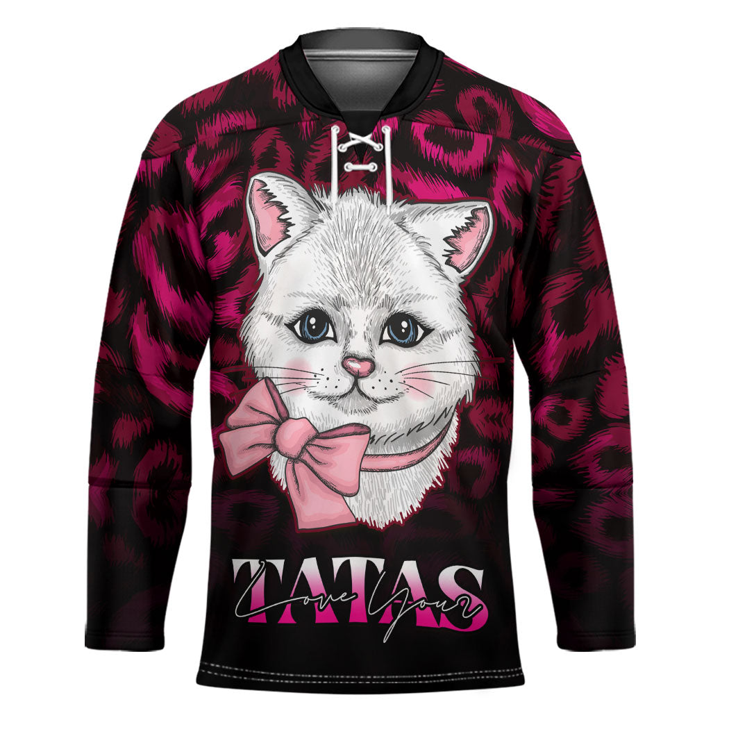 Personalised Love Your Tatas Hockey Jersey Cat Breast Cancer Support