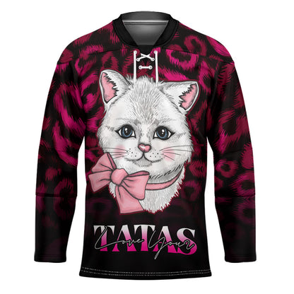Personalised Love Your Tatas Hockey Jersey Cat Breast Cancer Support