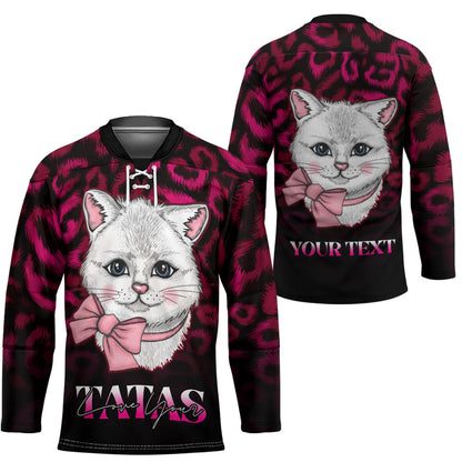 Personalised Love Your Tatas Hockey Jersey Cat Breast Cancer Support