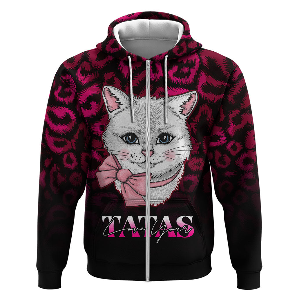 Personalised Love Your Tatas Hoodie Cat Breast Cancer Support
