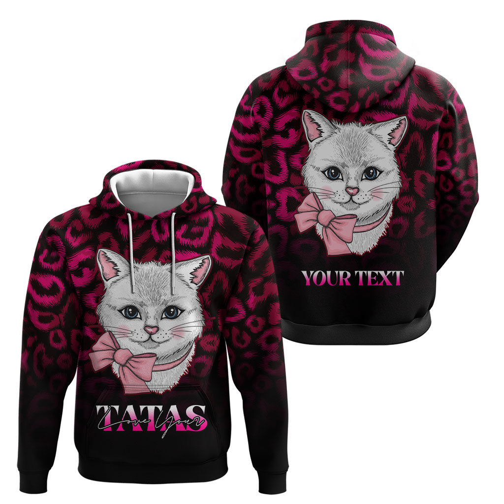 Personalised Love Your Tatas Hoodie Cat Breast Cancer Support