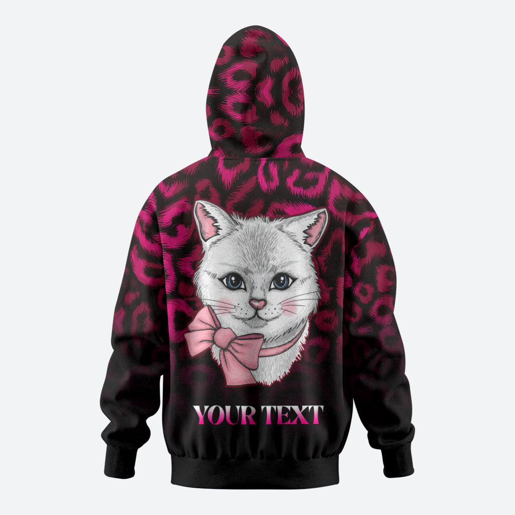 Personalised Love Your Tatas Hoodie Cat Breast Cancer Support
