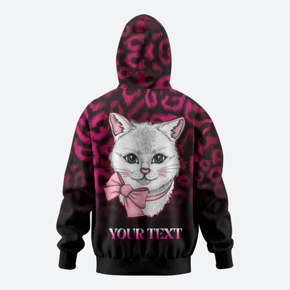 Personalised Love Your Tatas Hoodie Cat Breast Cancer Support