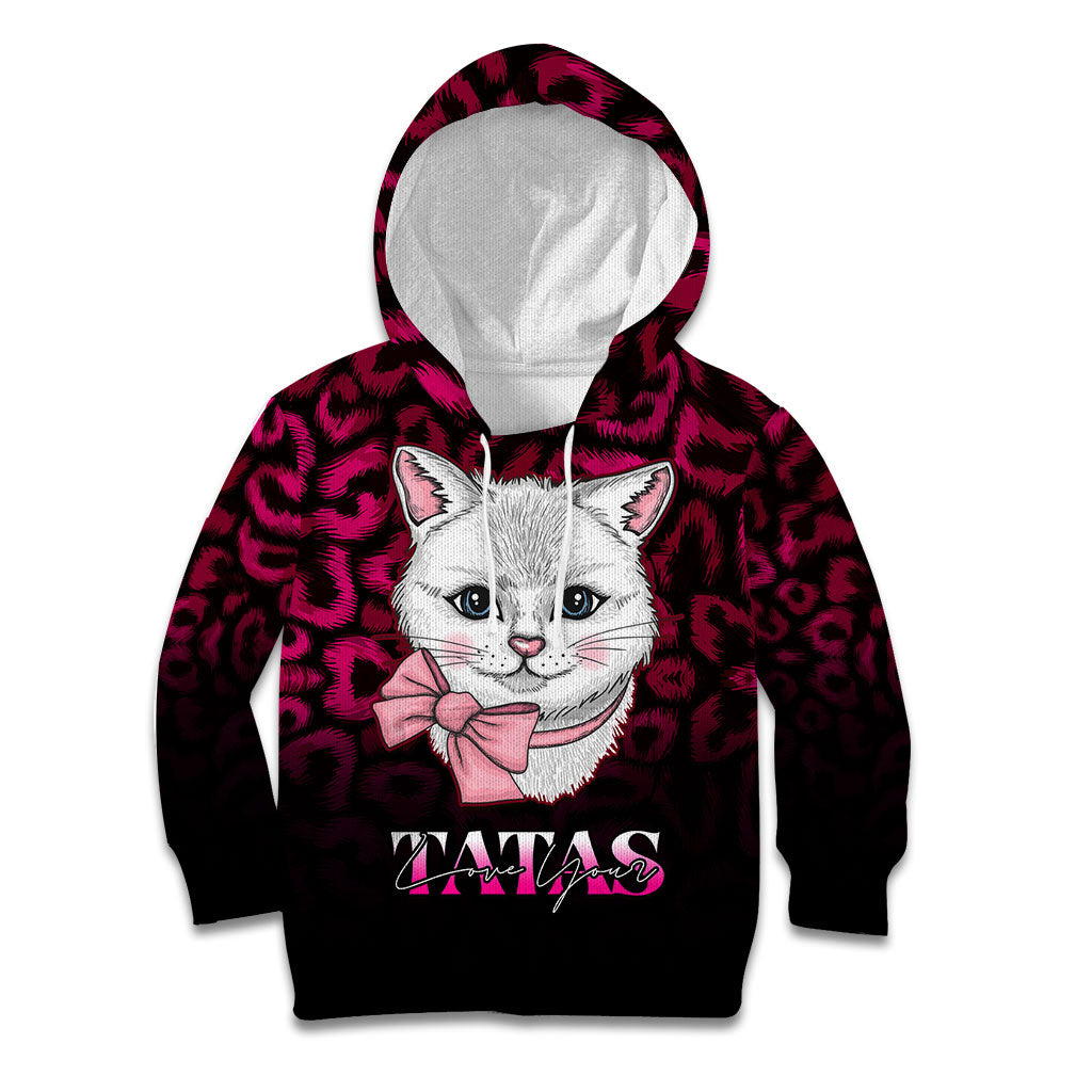 Personalised Love Your Tatas Kid Hoodie Cat Breast Cancer Support