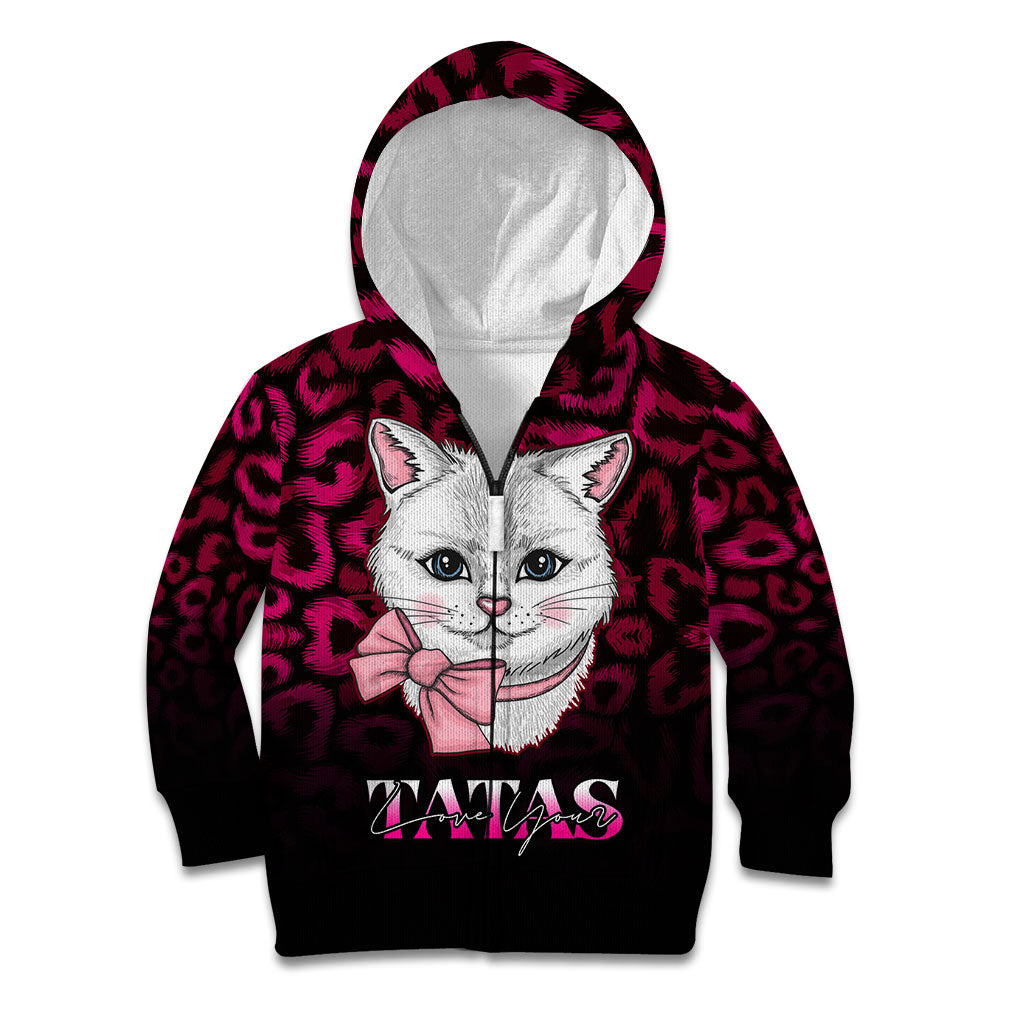Personalised Love Your Tatas Kid Hoodie Cat Breast Cancer Support